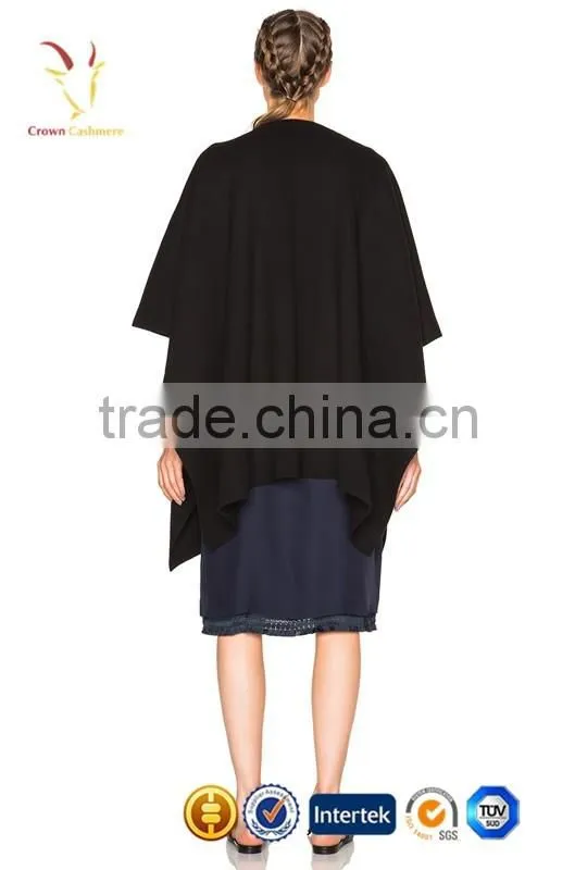 Womens Wool Ponchos,Women Knit Poncho Shawl Black Color