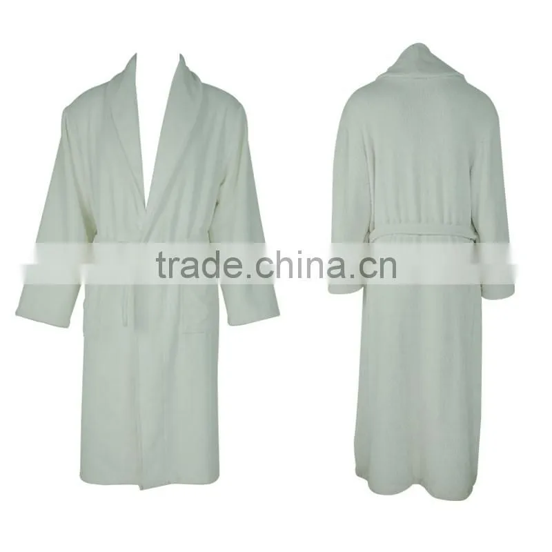 Trendy Design High Quality Mens White Terry Cloth Bathrobe