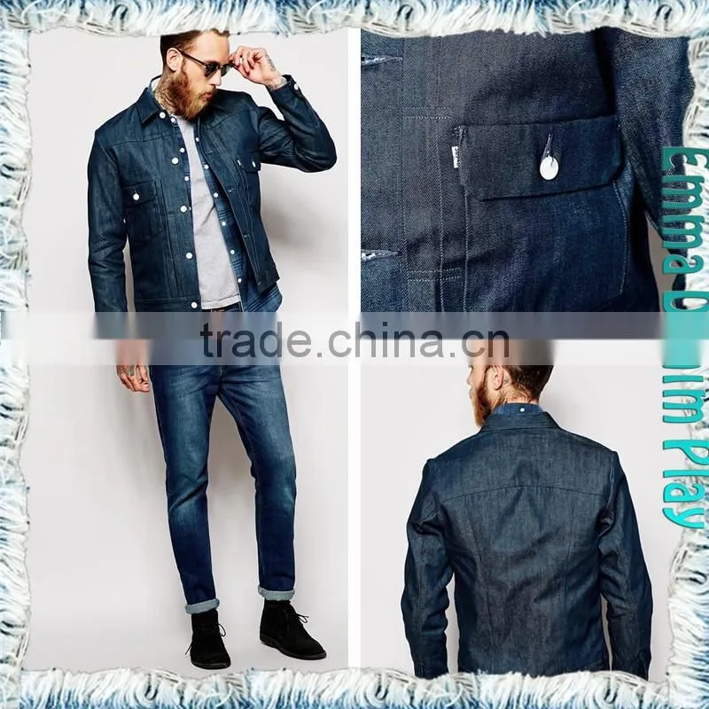 Mens New Design 2016 Spring Indigo Waxed Jean Chic Jackets Coats