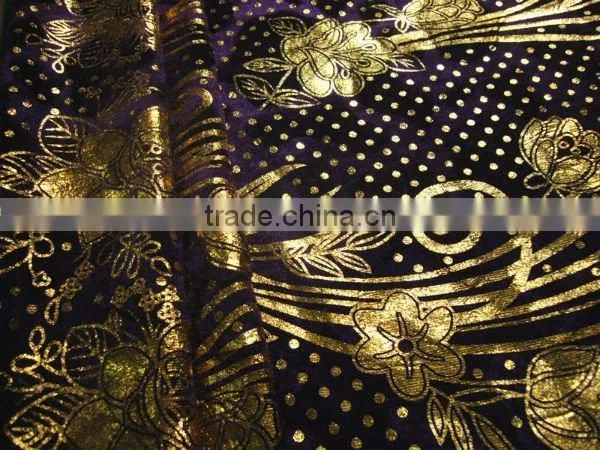 New design 100%Polyester Bronzed Dense Fabric,mesh fabric,gold stamp