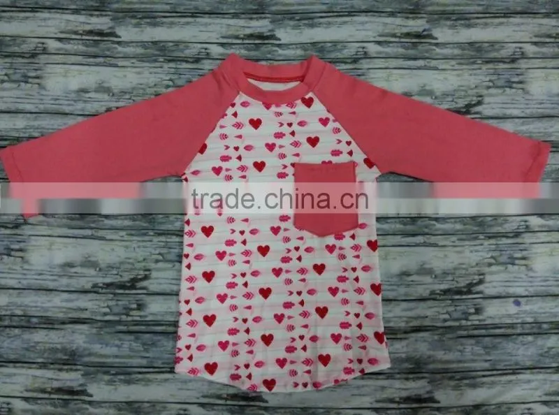 2017 easter Raglan kids shirt for baby girls icing sleeve t shirt 3/4 sleeve buny pattern spring fall t-shirt