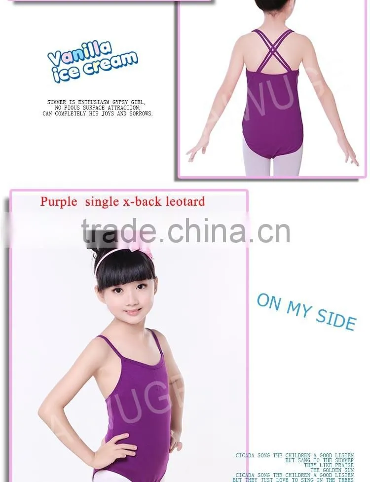 2016 OEM Children Kids Single/Double X-Back Ballet Sexy Dance Gymnastic Leotard For Girls