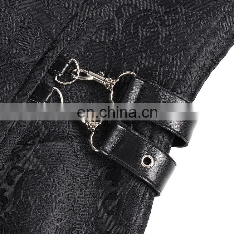Plus Size Jacquard Lace Up 24 Steel Boned Gothic Body Shaper Corset