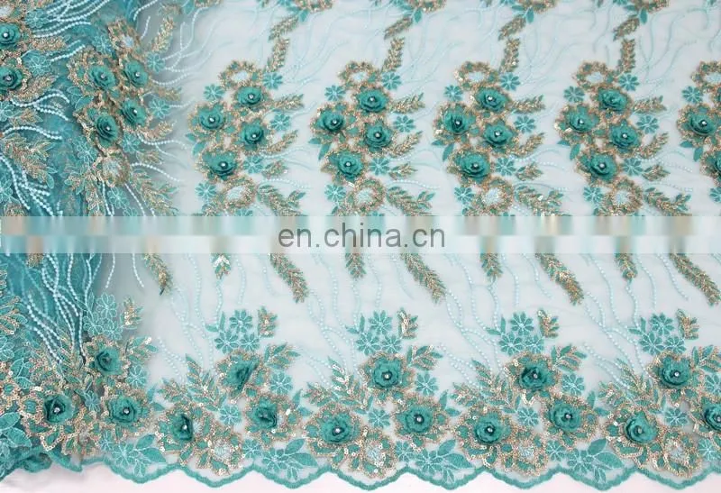 Textile China supplier fabric wedding african embroidery lace fabric handwork french lace fabric