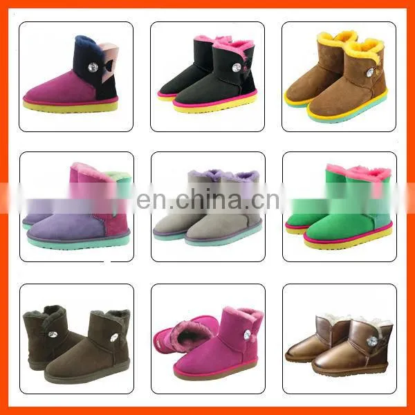 knee wool boots with button for women