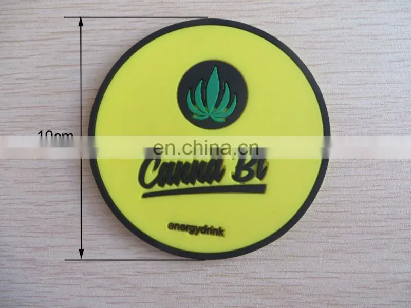 Personalized cheap soft pvc non-slip round drink beer mat coaster