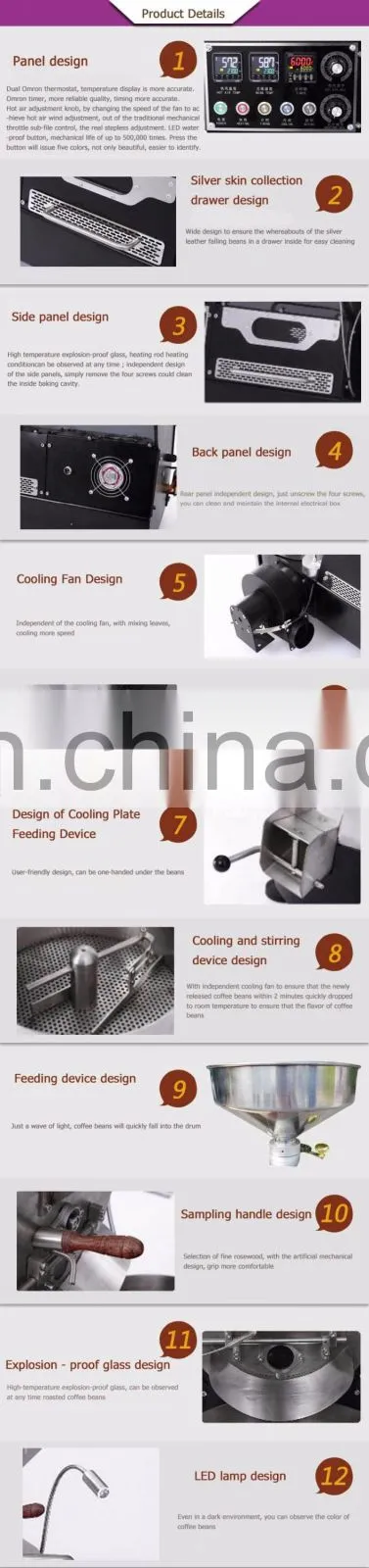multifunction dry fruit roaster nuts coffee bean roasting machine
