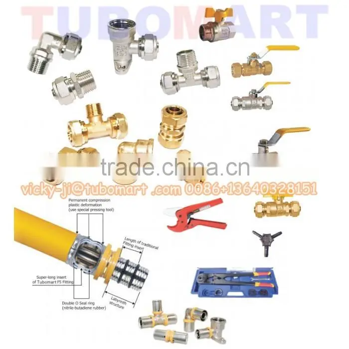 pex al pex composite pipe for compression fitting