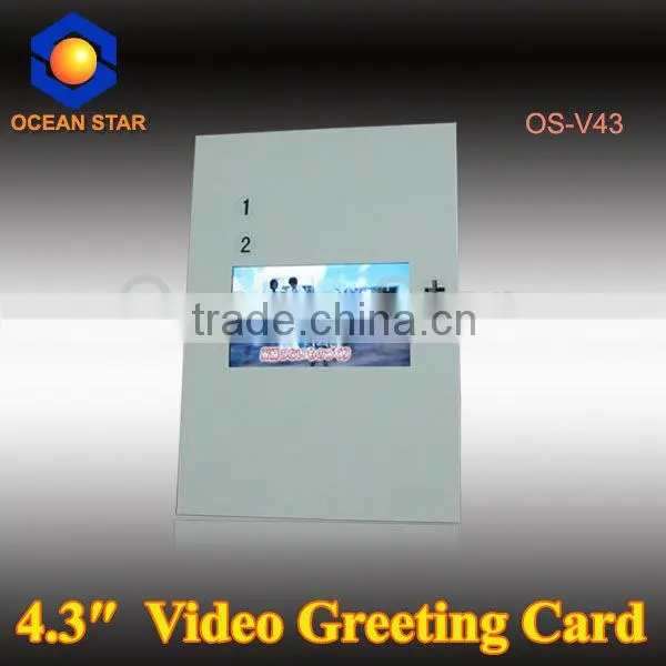 lcd video brochure card /invitation lcd video greeting card/lcd video card video player greeting card
