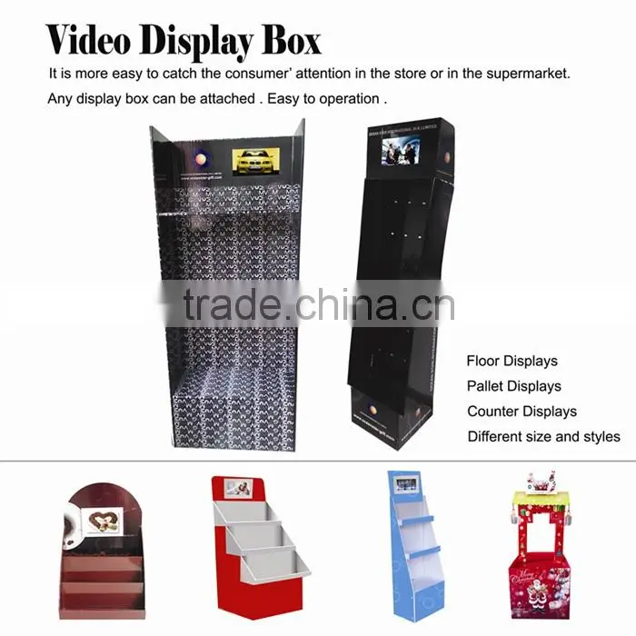 video paper Display Box,Cardboard Display video Boxes,Paper Display Box with LCD player