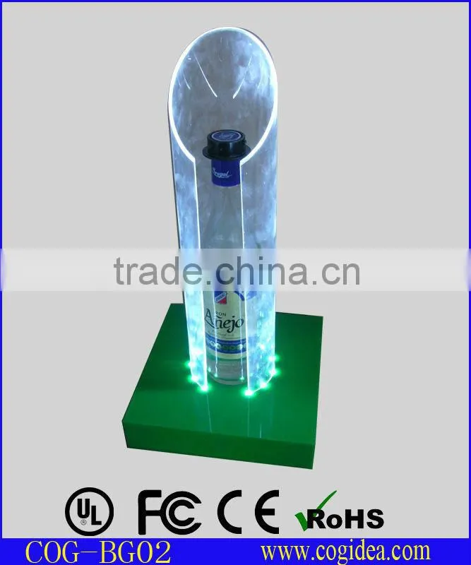 perfect acrylic led bottle display bottle stand for advertising item