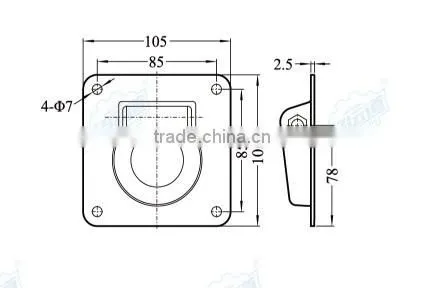 04401 China Trailer Body D Ring Rope Ring Tie Down Ring Lashing ring