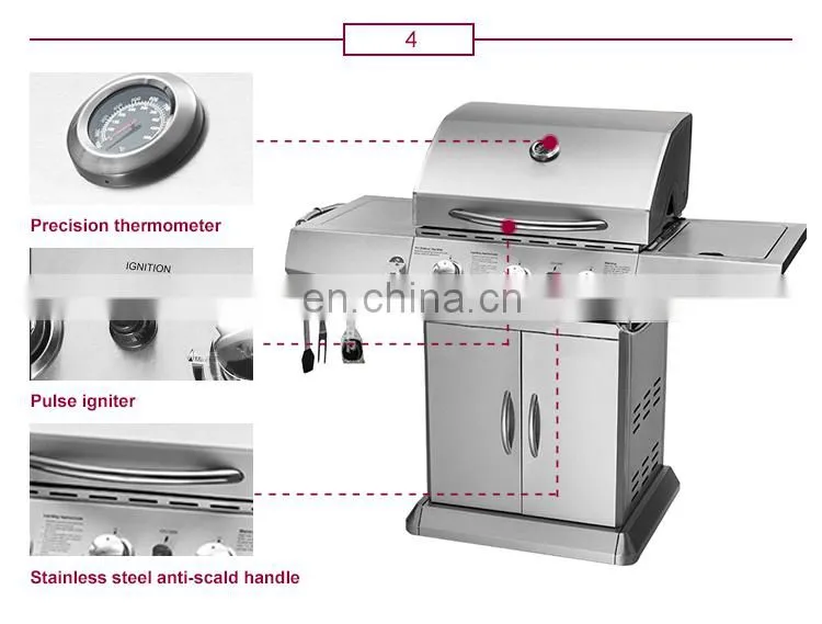 The Most Popular Export Quality OEM Design Assembled Outdoor Stainless Steel Gas BBQ Grill
