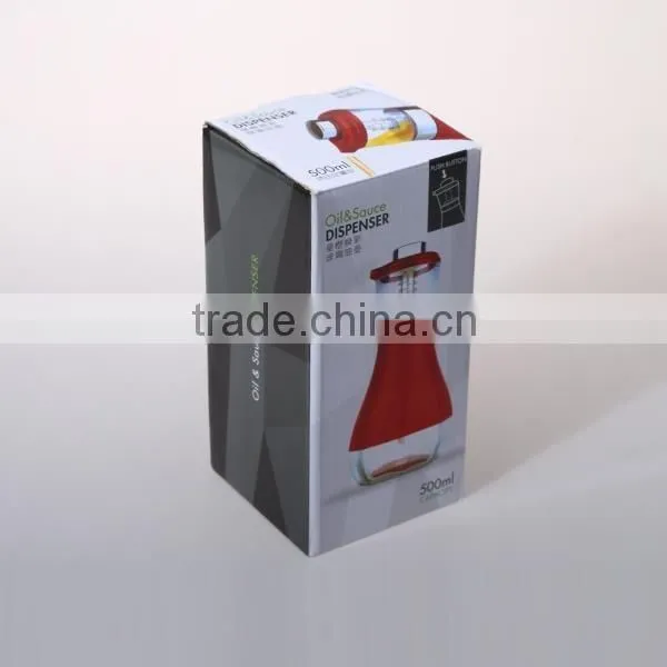 hot sale 0.5L glass measuring oil bottle with straw