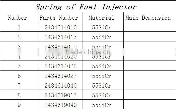 fuel injector spring 2434614020
