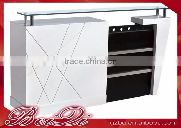 Beiqi Wholesale Reception Desk Counter with Glass Salon Furniture Used Checkout Desk for Sale