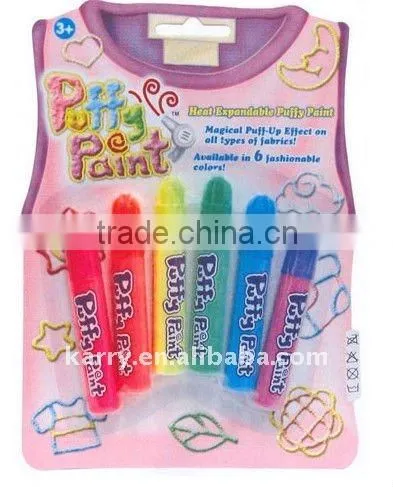 puffy paint 12c 6ml puff paint set non-toxic