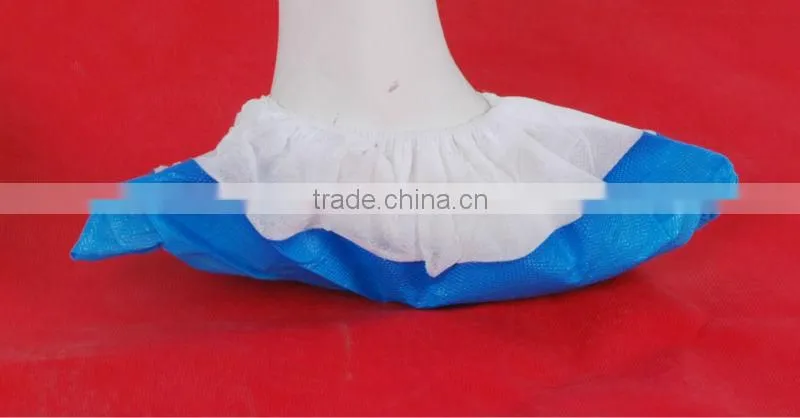 Hospital dental supply medical standard Disposable shoe cover shoecover CPE coated PP polypropylene