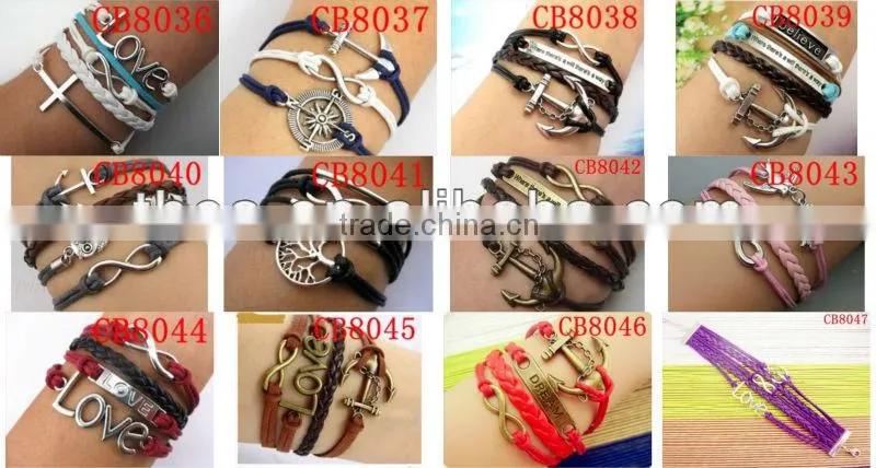 CB8021 High quality hot selling to European vintage tree antique silver double bird friendship bracelet