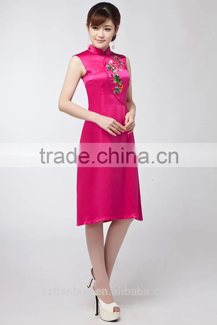 2015 China ladies new fashion casual handmade embroidered dress