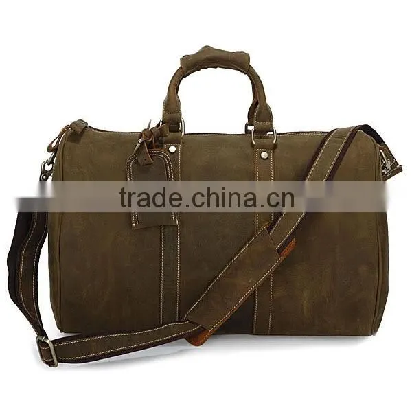 2014 Fashion vintage style travel shoulder bag genuine leather travel bag fit for 17'' laptop
