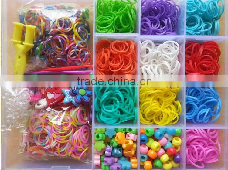 wow! Bulk AAA Quality Ecofriendly Multi Color Rubber Loom Bands Kit for children diy bracelet jewelery