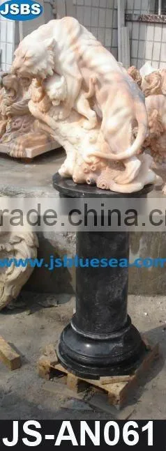Carved marble crocodile statue