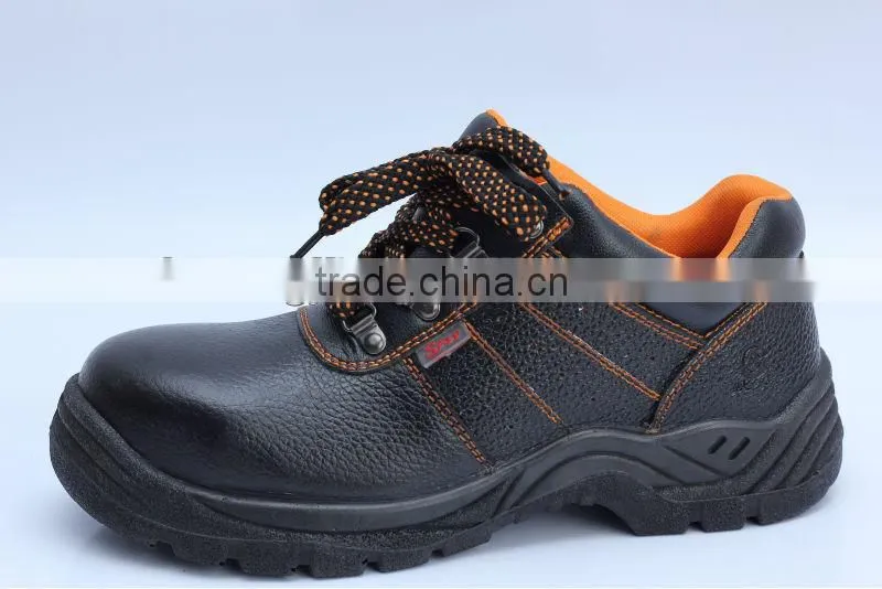 steel toe buffalo leather PU injection safety shoes model 9037