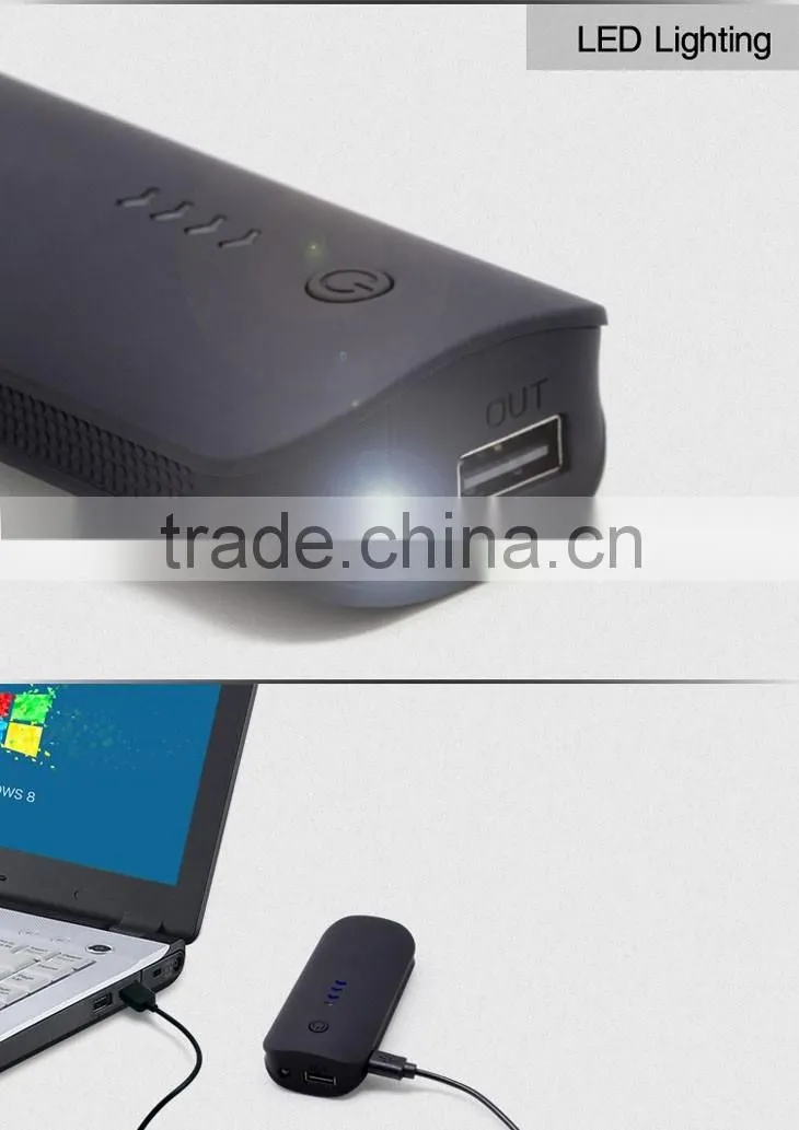 promotion wholesale ABS 100x46x25mm High quality 4400mah portable power bank charger