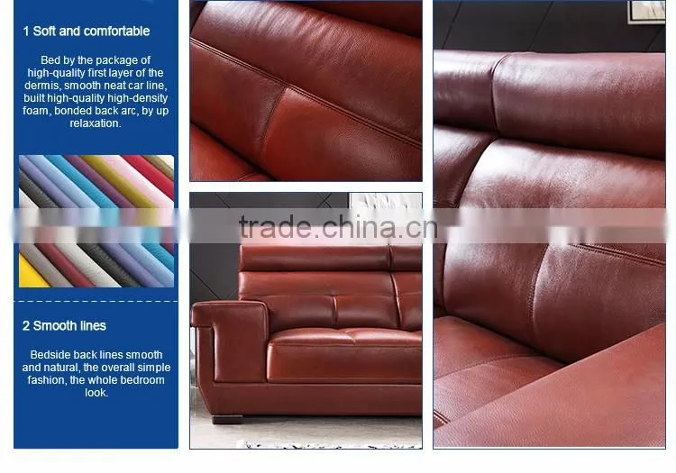 Living Room Corner Luxury European Style Leather Sofa Set