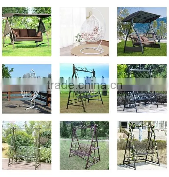 Outdoor furniture metal egg hanging chair swing white