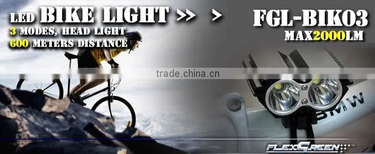 rechargeable 8000mah 2 led xml L2 bicycle light