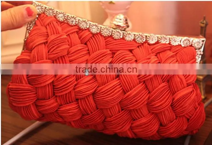 factory sell beautiful woven evening clutch bags vogue cluth bag lady hand bag