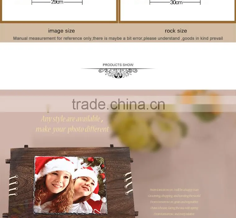 Sunmeta sublimation wooden rock photo frame wall hanging SH40