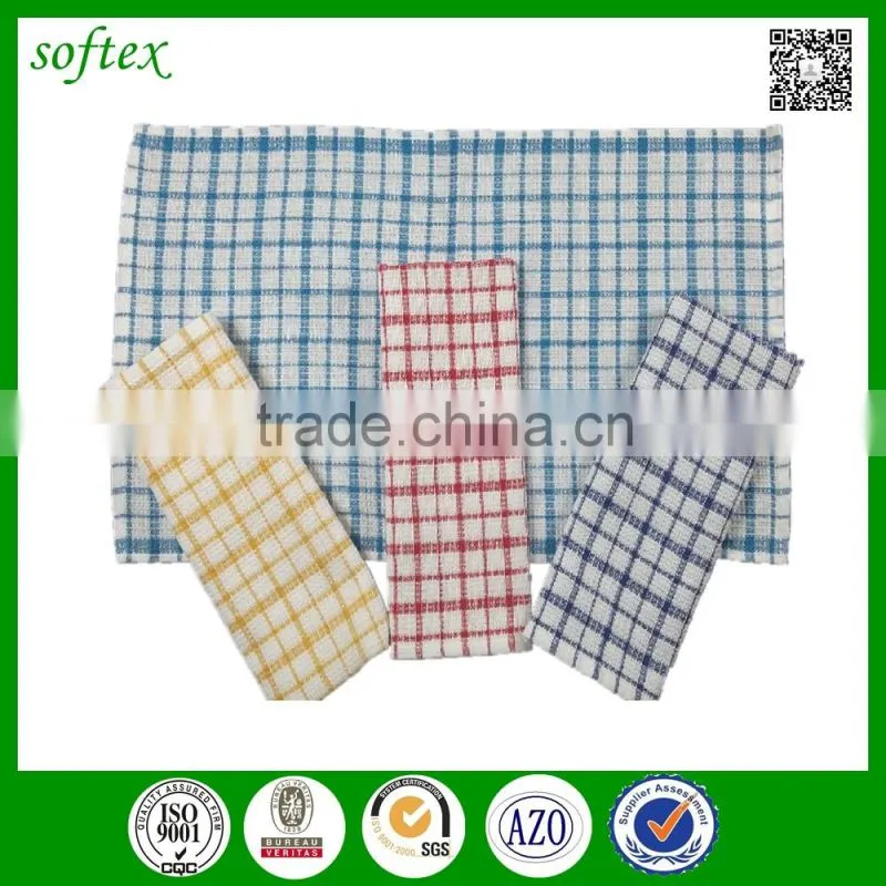 OEM 38x64cm 55g cotton check disposable waffle weave kitchen towels