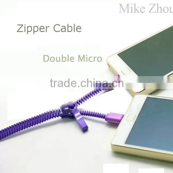 usb cable double micro ports zipple cable for sumsung HTC
