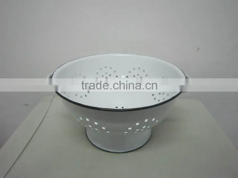 Enamel metal colander, cheap fruit colander