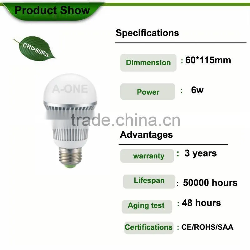 High quality aluminium plastic led bulb light E27 lbulb light