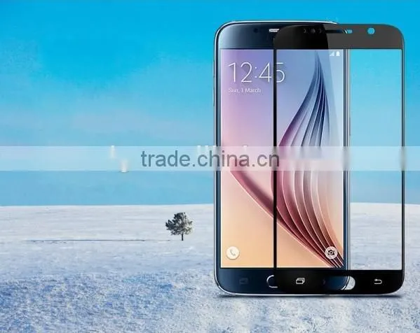 glass film, Tempered Glass Full Cover Color Silk Printing Screen Film, for Samsung galaxy S6 glass screen protector