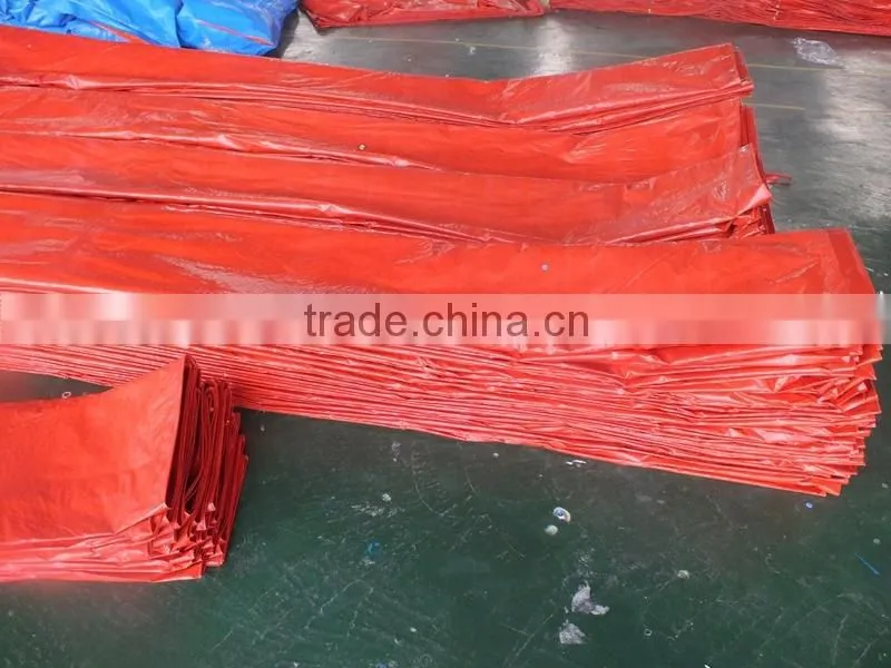 China PP /PE TARPAULIN high density polyethylene leno woven fabric 3 feet aluminum eyelet 16x16 mesh triangle plastic corner