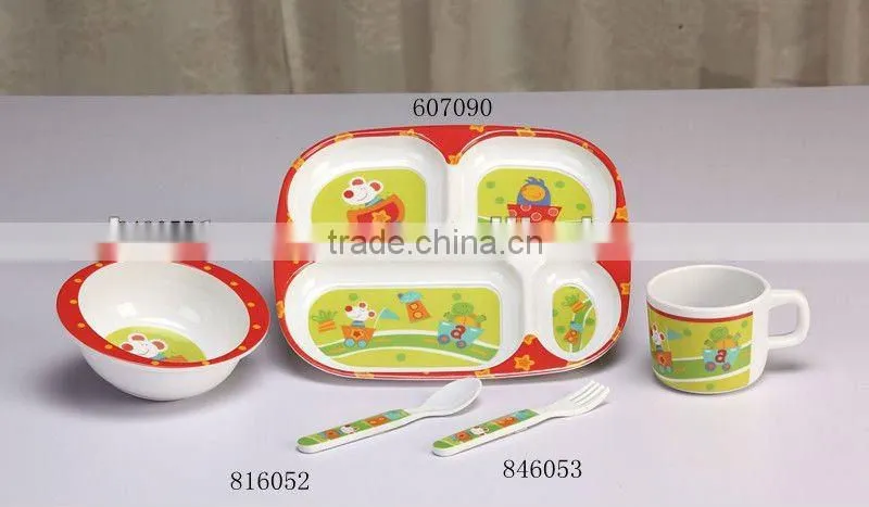 melamine 4 section plate for children