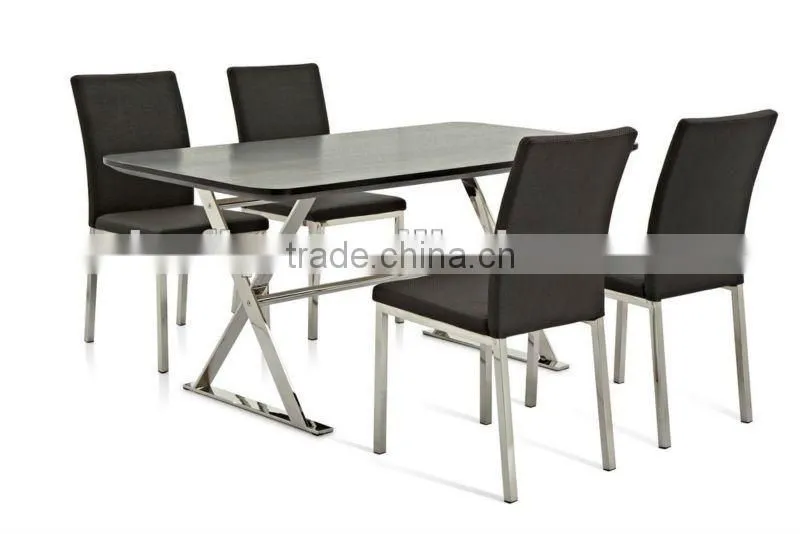 Stainless metal mable top dining table