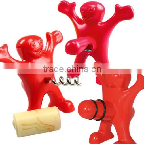 Happy Man plastic corkscrew wine opener