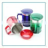 Rubber Ribbed Stainless Steel Custom Coffee Mugs