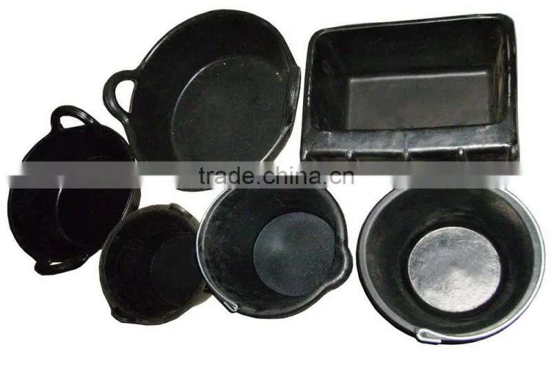40L recycled rubber buckets,construction pails with 4 handles,Rubber basket