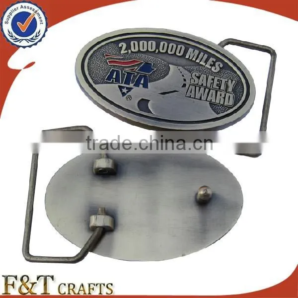 Zinc alloy antique tin 3D logo men belt buckle for own your desgin