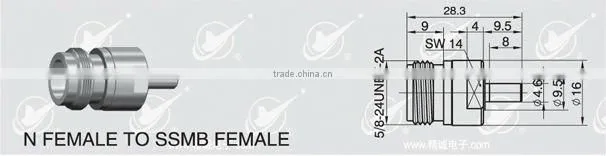 N female to SSMB female adapter connector 50ohm