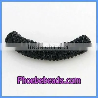 Wholesale Black Pave Bead Crystal Bar For Bracelet CTB-009