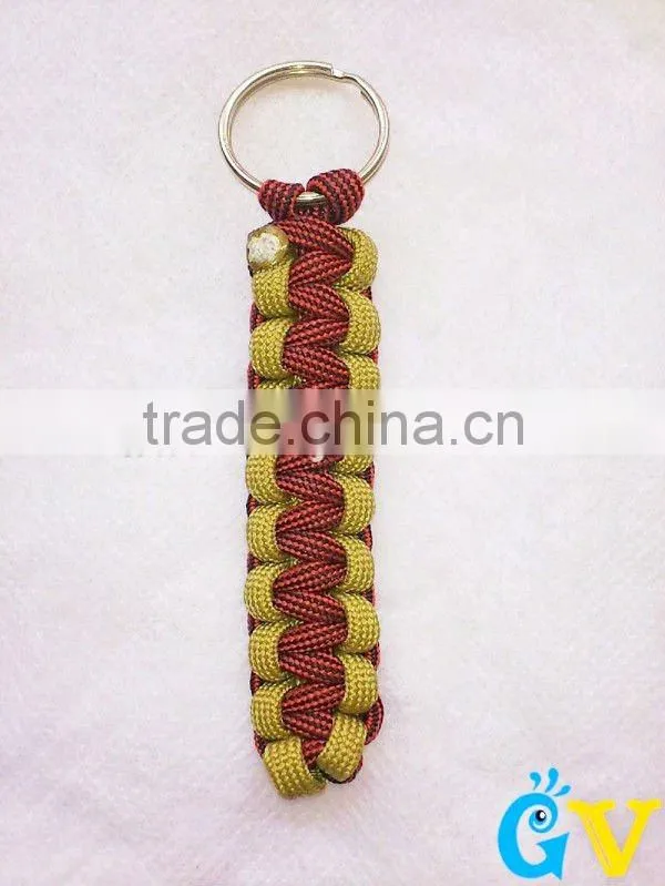 550 Survival Paracord Keychain Camo for Key Zipper Whistle Knife Holder