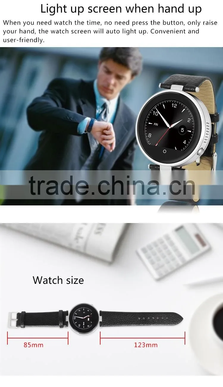 IOS & Android Bluetooth 4.0 Round Smart Watch S365 with SOS/G-sensor/Voice/Speaker for apple iphone 6 plus/6 Samsung S6 edge/S5